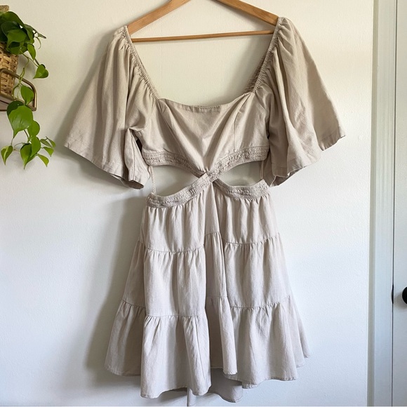 Free People Cross Of Sunlight Mini Dress in Pebbles - Picture 4 of 8